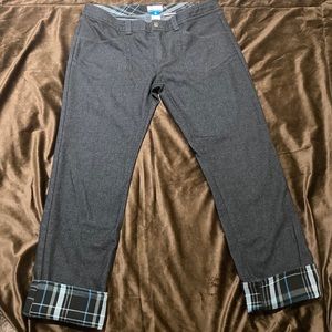 Columbia Women’s Jeans, Size 10 Reg, dark blue & plaid cuffs, Great Condition